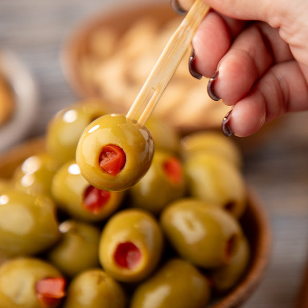 Pitted Gordal Olives Stuffed with Red Pepper - Glass Jar 20oz / 8oz Net