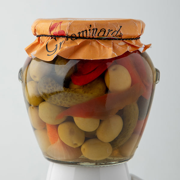Mediterranean Cocktail Mix Olives - Glass Jar 20oz / 8oz Net