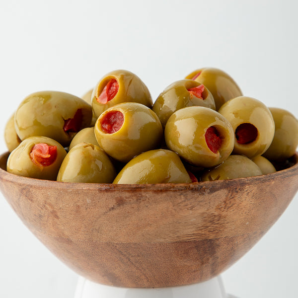 Pitted Gordal Olives Stuffed with Red Pepper - Glass Jar 20oz / 8oz Net