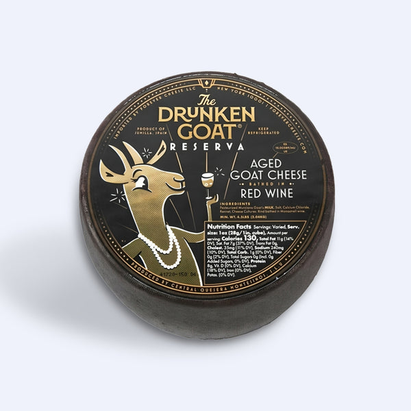 Drunken Goat Reserve – Aged Goat Cheese with Red Wine (4–5 lb Wheel)