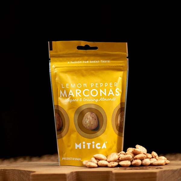 Lemon Pepper Marcona Almonds, 4 oz Bag - Zesty Spanish Snack