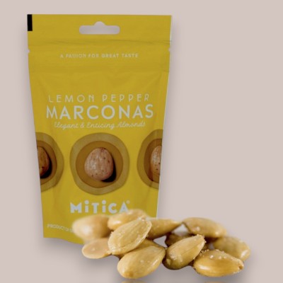 Lemon Pepper Marcona Almonds, 4 oz Bag - Zesty Spanish Snack