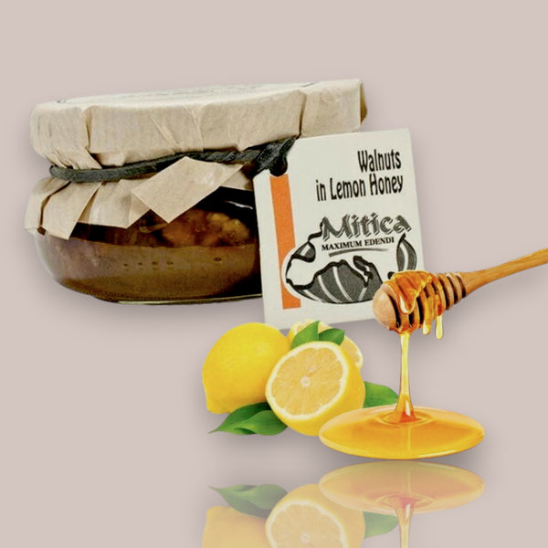 Walnuts in Lemon Honey, 4.6 oz - Artisan Spanish Honey with Walnuts
