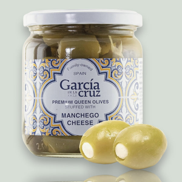 Manchego Cheese Stuffed Pitted Olives - 14 oz Glass Jar