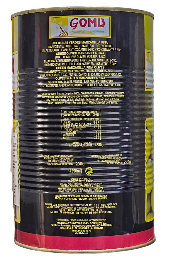 Manzanilla Olives Stuffed with Anchovies - 21.16 oz Can