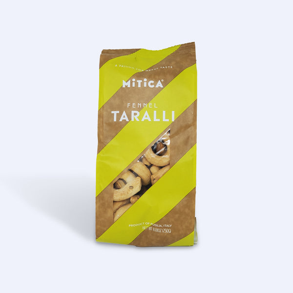 Taralli Fennel Crackers, 8.81 oz Bag - Traditional Italian Fennel Snacks