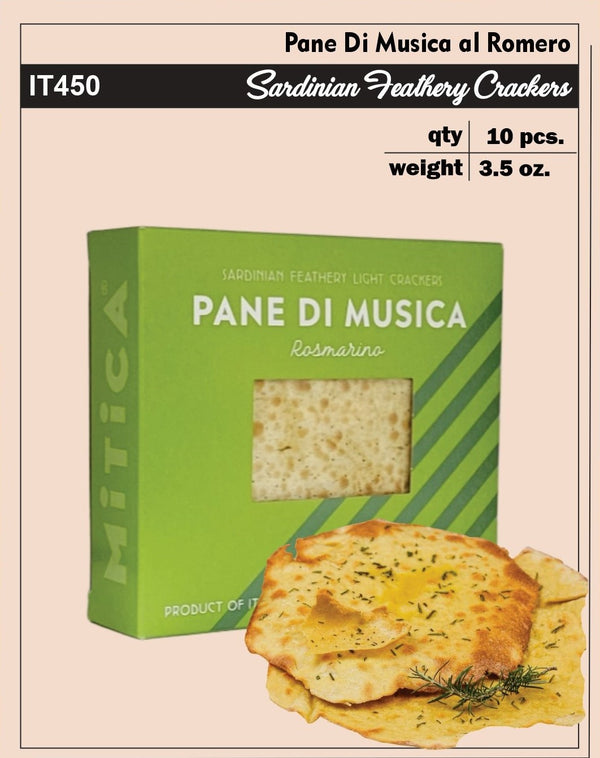 Pane di Musica with Rosemary, 3.52 oz - Crispy Italian Flatbread