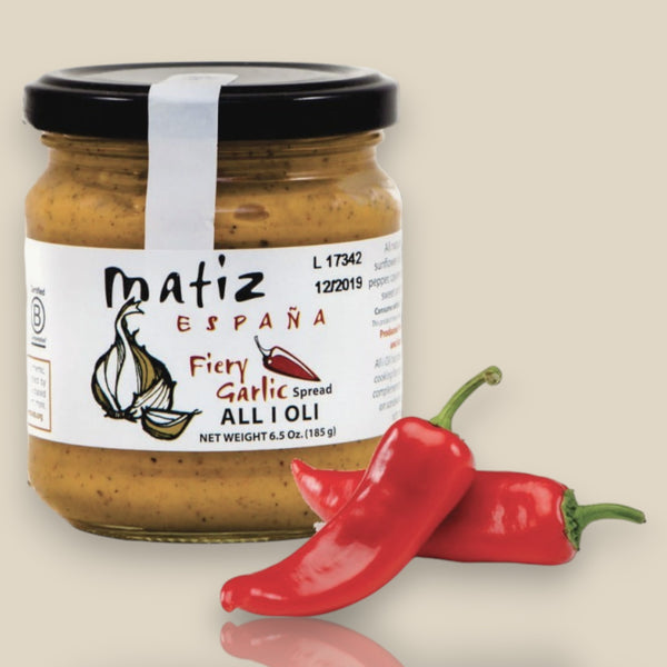 Fiery Ali i Oli Garlic Spread Sauce 6.5 oz Glass Jar