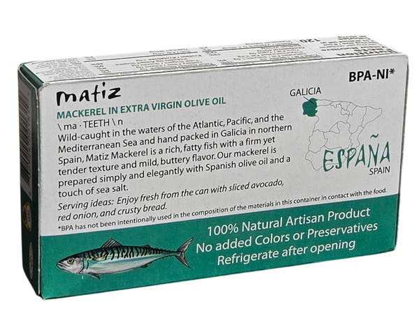 Mackerel in Organic Extra Virgin Olive Oil 3 oz