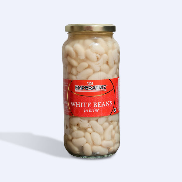 White Beans in Brine - Glass Jar 19.05oz / 14.11 oz Net