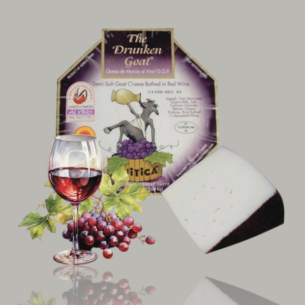 Semi Soft Goat Cheese Buttered in Red Wine -  6 oz, Wedge