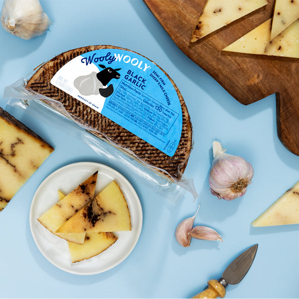 Sheep Cheese with Black Garlic – Semi-Firm (3 lb Half Wheel)