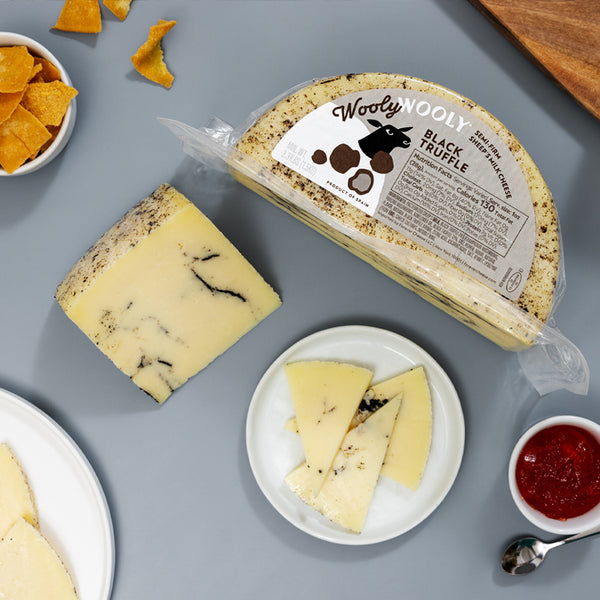 Sheep Cheese with Black Truffle – Semi-Firm (3–3.5 lb Half Wheel)