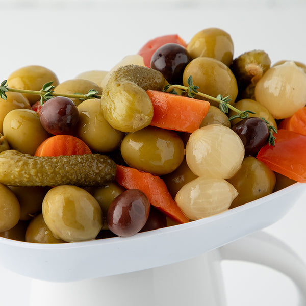 Mediterranean Cocktail Mix Olives - Glass Jar 20oz / 8oz Net