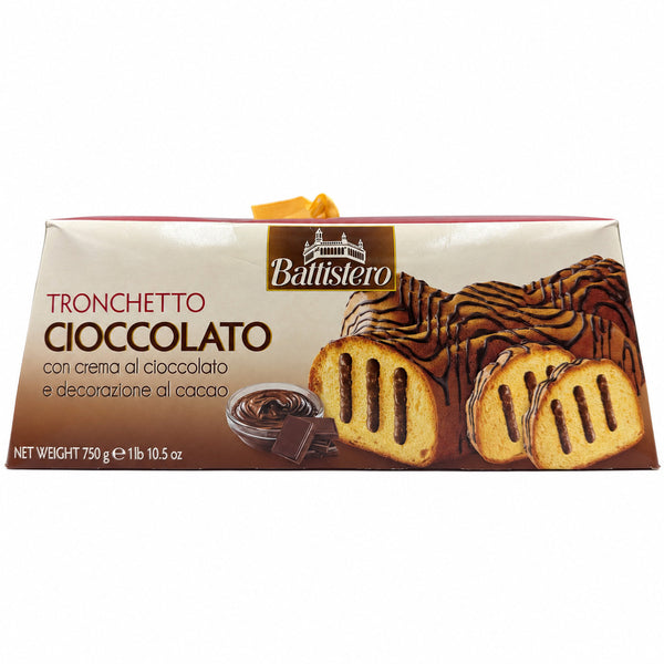 Battistero Chocolate Tronchetto Italian Christmas Cake with Chocolate Cream Filling 750g (26.46 oz)