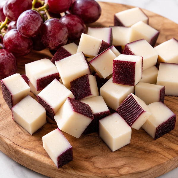 Drunken Goat Cheese Wheel (5–6 lb) | Spanish Semi-Soft Goat Cheese Bathed in Red Wine | Queso de Murcia al Vino DOP