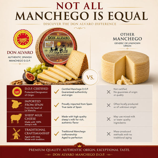 Manchego Cheese Half Cured 3 Months | Authentic Spanish Sheep Milk Cheese Wheel | 1.5-2.5 lb