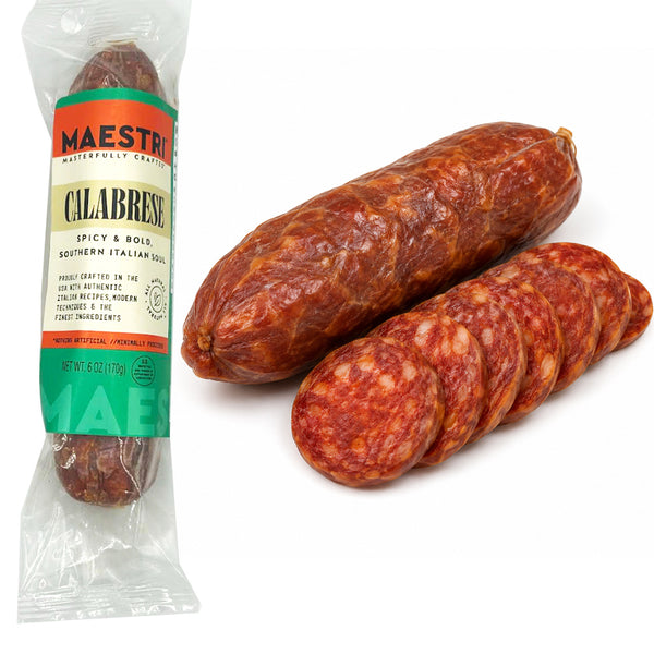 Maestri Italian Whole Salami Chubs Variety Trio – Calabrese Genoa & Soppressata – 3 Pack, 18 oz