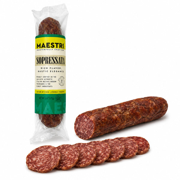 Maestri Italian Whole Salami Chubs Variety Trio – Calabrese Genoa & Soppressata – 3 Pack, 18 oz