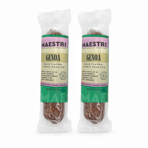 Maestri Genoa Salami Chubs 6 oz – 2 Pack | 12 oz Total