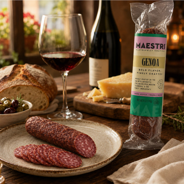 Maestri Genoa Salami Chubs 6 oz – 2 Pack | 12 oz Total