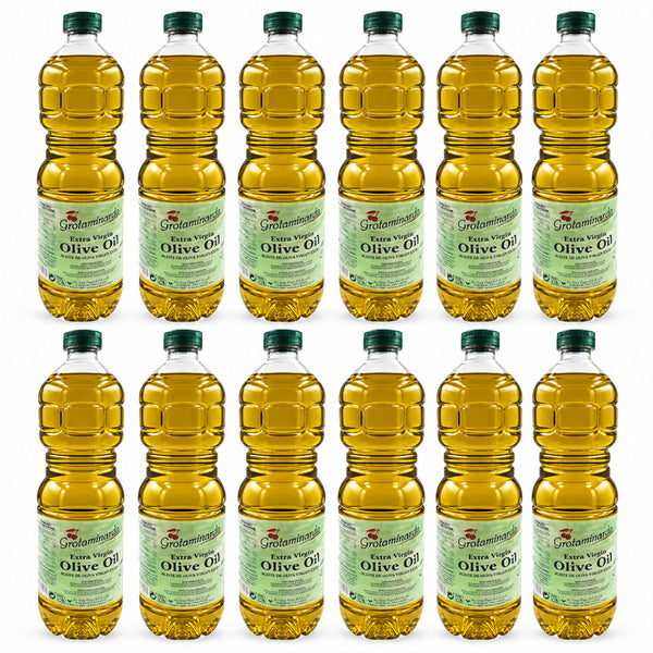 Grotaminarda Extra Virgin Olive Oil 1 Liter Spanish EVOO from Spain for Cooking, Salads, Bread Dipping, Marinades & Everyday Kitchen Use