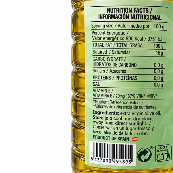 Grotaminarda Extra Virgin Olive Oil 1 Liter Spanish EVOO from Spain for Cooking, Salads, Bread Dipping, Marinades & Everyday Kitchen Use