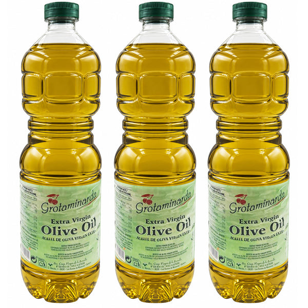 Grotaminarda Extra Virgin Olive Oil 1 Liter Spanish EVOO from Spain for Cooking, Salads, Bread Dipping, Marinades & Everyday Kitchen Use