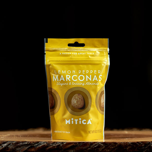 Lemon Pepper Marcona Almonds, 4 oz Bag - Zesty Spanish Snack