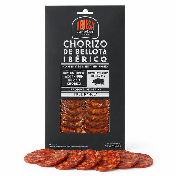 Acorn Fed Chorizo 100% Iberico, 2.5 oz, Pre-sliced - Gourmet Spanish Sausage