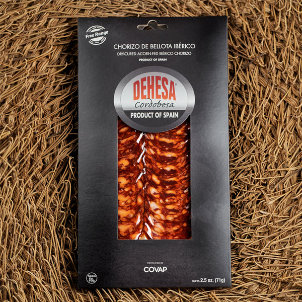 Acorn Fed Chorizo 100% Iberico, 2.5 oz, Pre-sliced - Gourmet Spanish Sausage