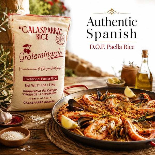 Grotaminarda Calasparra Short Grain Paella Rice D.O.P. – 11 lb (5 kg) | Imported from Spain
