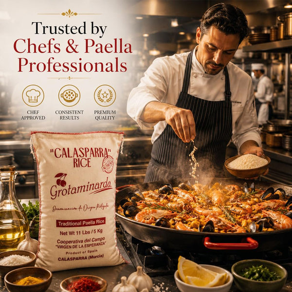 Grotaminarda Calasparra Short Grain Paella Rice D.O.P. – 11 lb (5 kg) | Imported from Spain