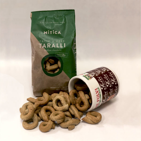 Taralli Cacio e Pepe, 8.8 oz - Italian Cheese & Pepper Crackers