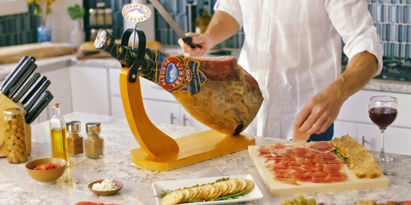 Serrano Ham Gran Reserva, 15 Months with Ham Holder (14-18 lbs), Bone-In, Skin-On