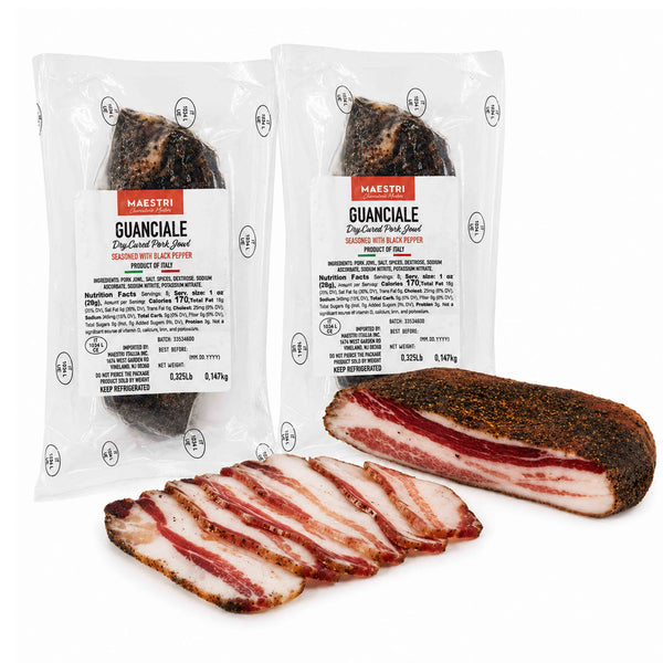 Maestri Guanciale Dry-Cured Pork Jowl – Imported from Italy for Carbonara, Amatriciana & Gricia – Approx. 0.40–0.55 lb