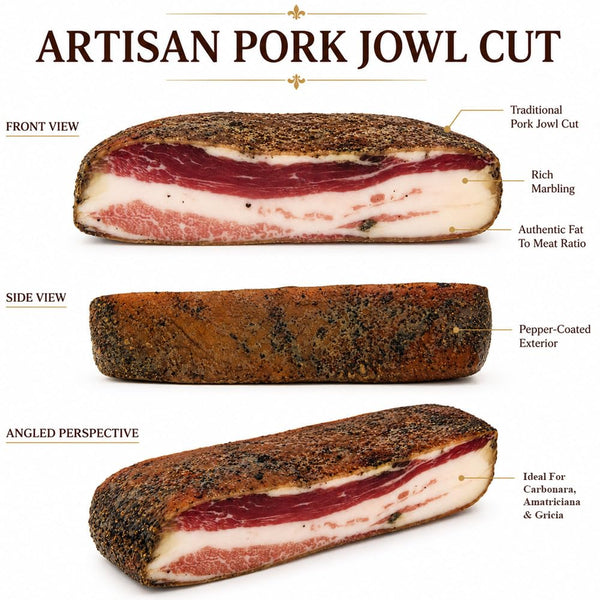 Maestri Guanciale Dry-Cured Pork Jowl – Imported from Italy for Carbonara, Amatriciana & Gricia – Approx. 0.40–0.55 lb