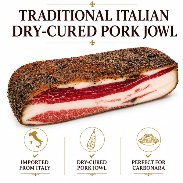 Maestri Guanciale Dry-Cured Pork Jowl – Imported from Italy for Carbonara, Amatriciana & Gricia – Approx. 0.40–0.55 lb