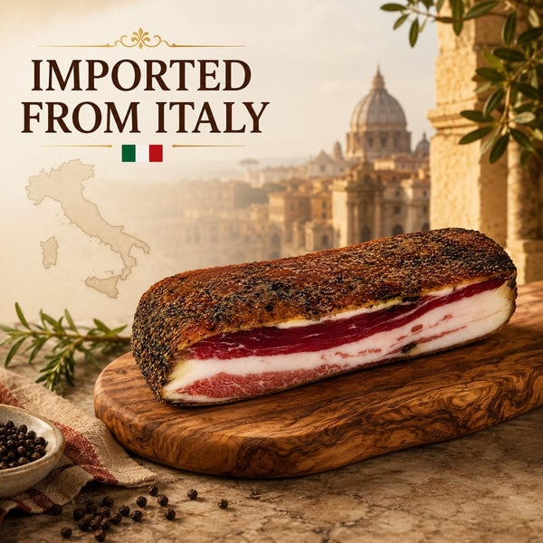 Maestri Guanciale Dry-Cured Pork Jowl – Imported from Italy for Carbonara, Amatriciana & Gricia – Approx. 0.40–0.55 lb