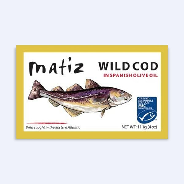 Wild Cod in Spanish Olive Oil 4 oz Tin