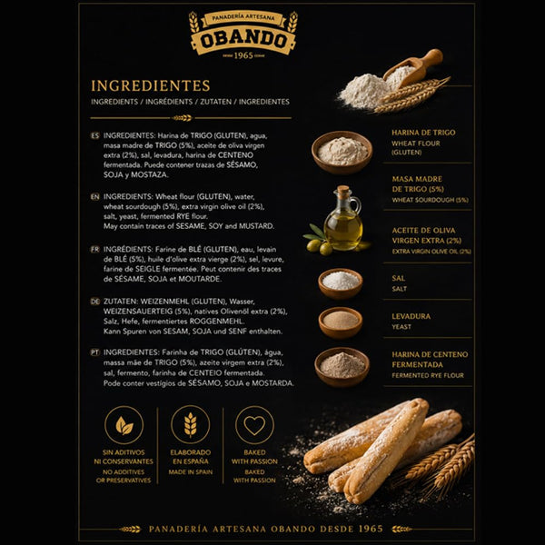 Obando Pico de Pan Rústico Spanish Breadsticks – 500 g | Artisan Tapas Crackers from Spain