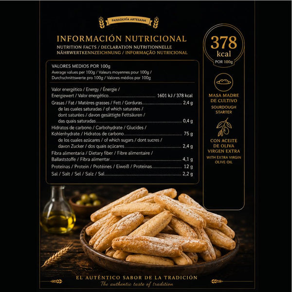 Obando Pico de Pan Rústico Spanish Breadsticks – 500 g | Artisan Tapas Crackers from Spain