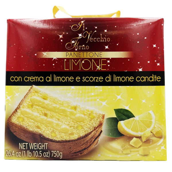 Lemon Cream Filled Panettone with Candied Lemon Peel – Il Vecchio Forno 750g