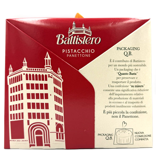 Pistachio Cream Filled Panettone with Chocolate Chips – Battistero Christmas Cake 750g (26.46 oz)