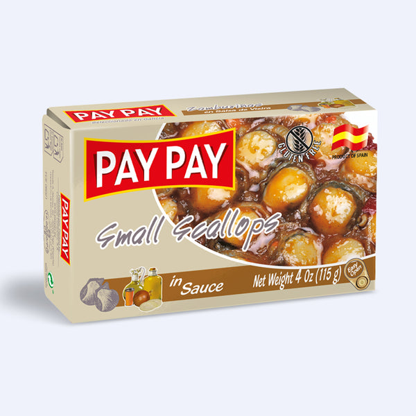 Small Scallops in Sauce - 4 oz Cans (6 or 12-Pack)