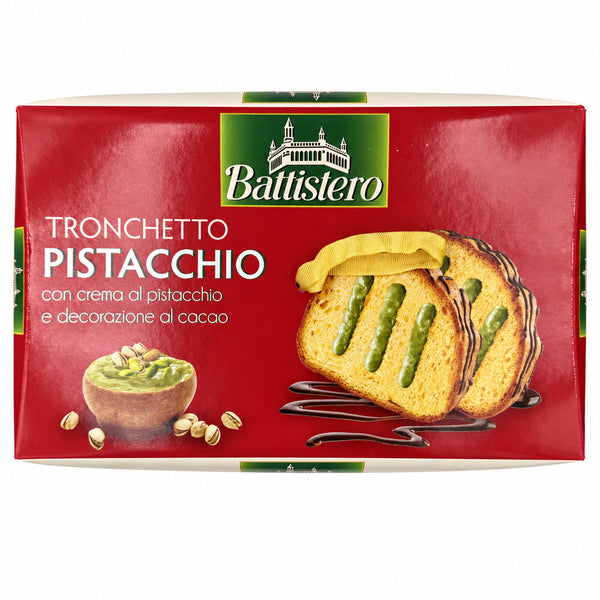 Battistero Pistachio Cream Filled Tronchetto Italian Christmas Cake Holiday Gift 750g (26.46 oz)