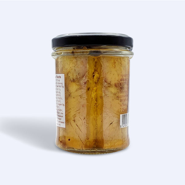 Yellowfin Tuna in Olive Oil with Sun-dried Tomatoes - 7.05 oz / 4.58 oz Net - Glass Jar