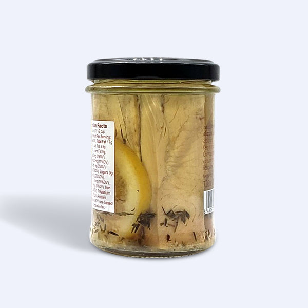 Yellowfin Tuna in Olive Oil with Lemon - 7.05 oz / 4.58 oz Net - Glass Jar