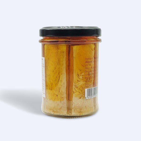 Yellowfin Tuna in Olive Oil with Drop Peppers - 7.05 oz / 4.58 oz Net - Glass Jar