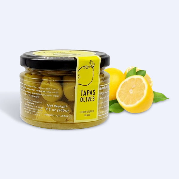 Pitted Manzanilla Olives with Lemon - 9.8 oz - Glass Jar